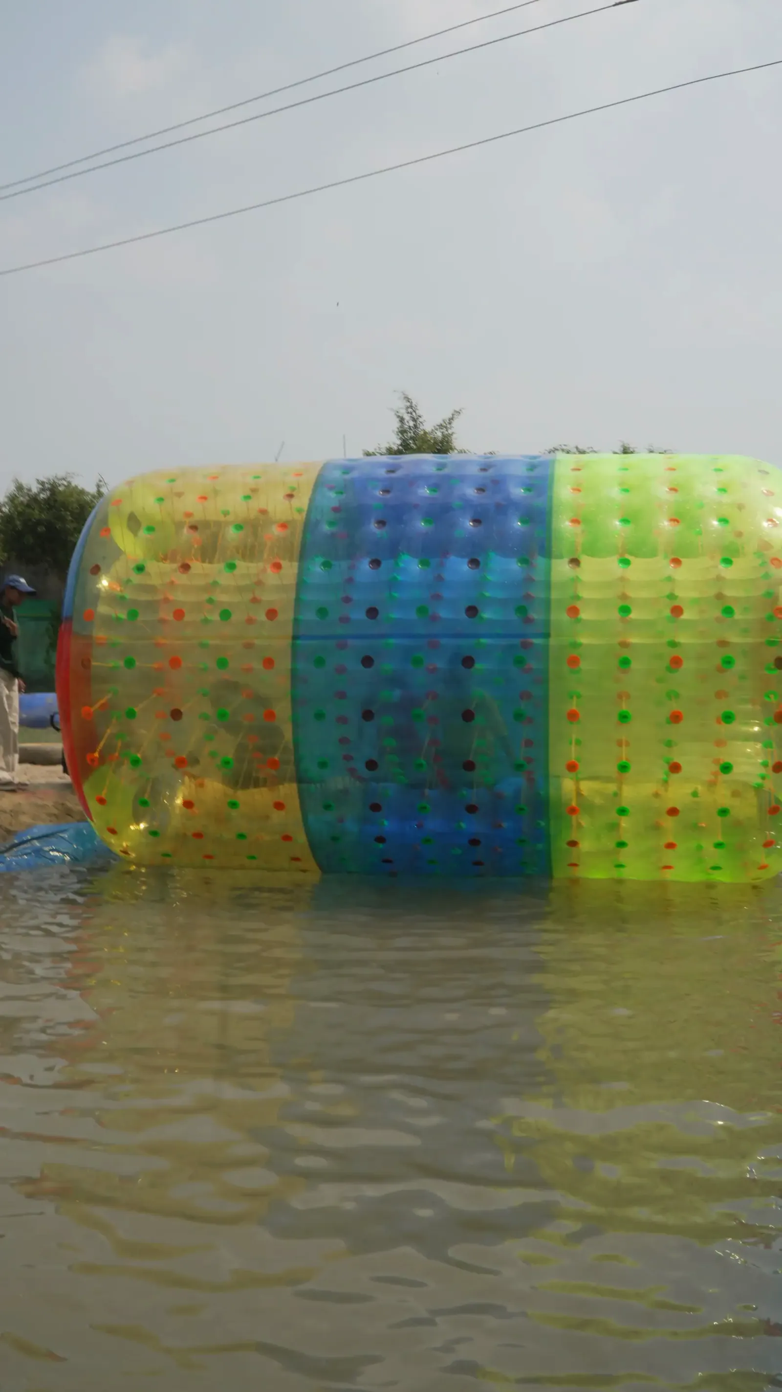 The zorb roller on the water at Veda Adventures Park