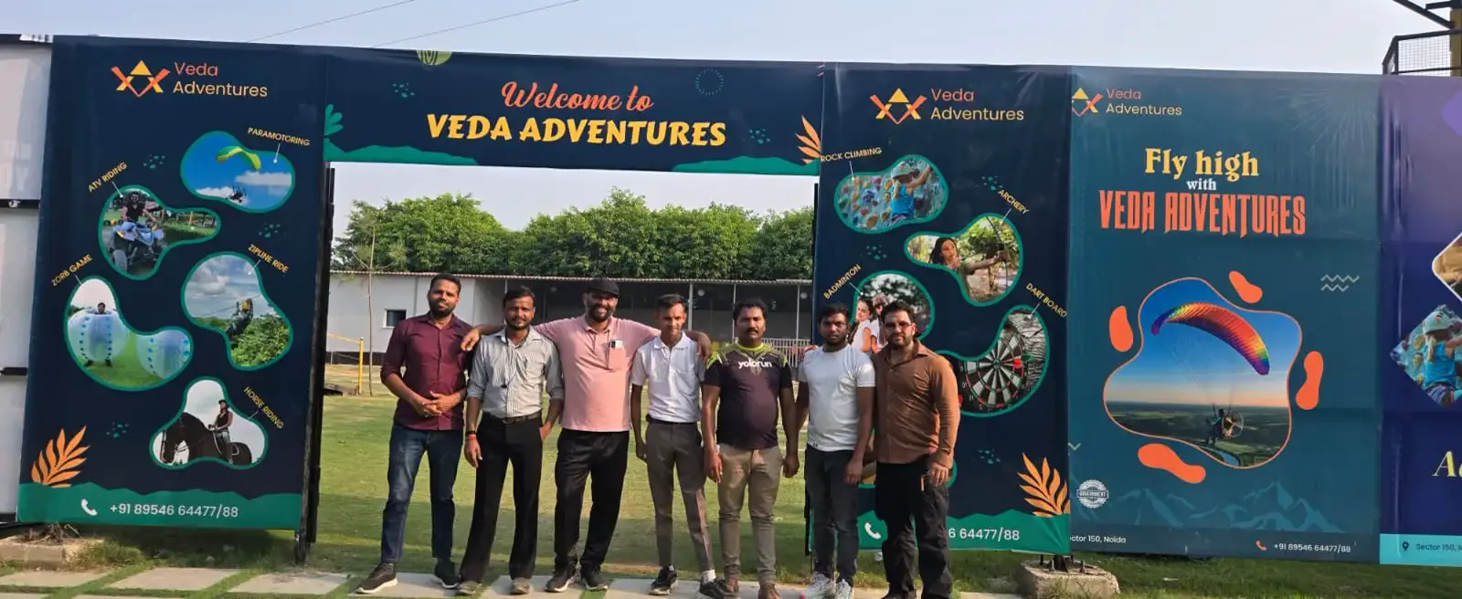 Indian corporate and office group at Veda Adventures Park