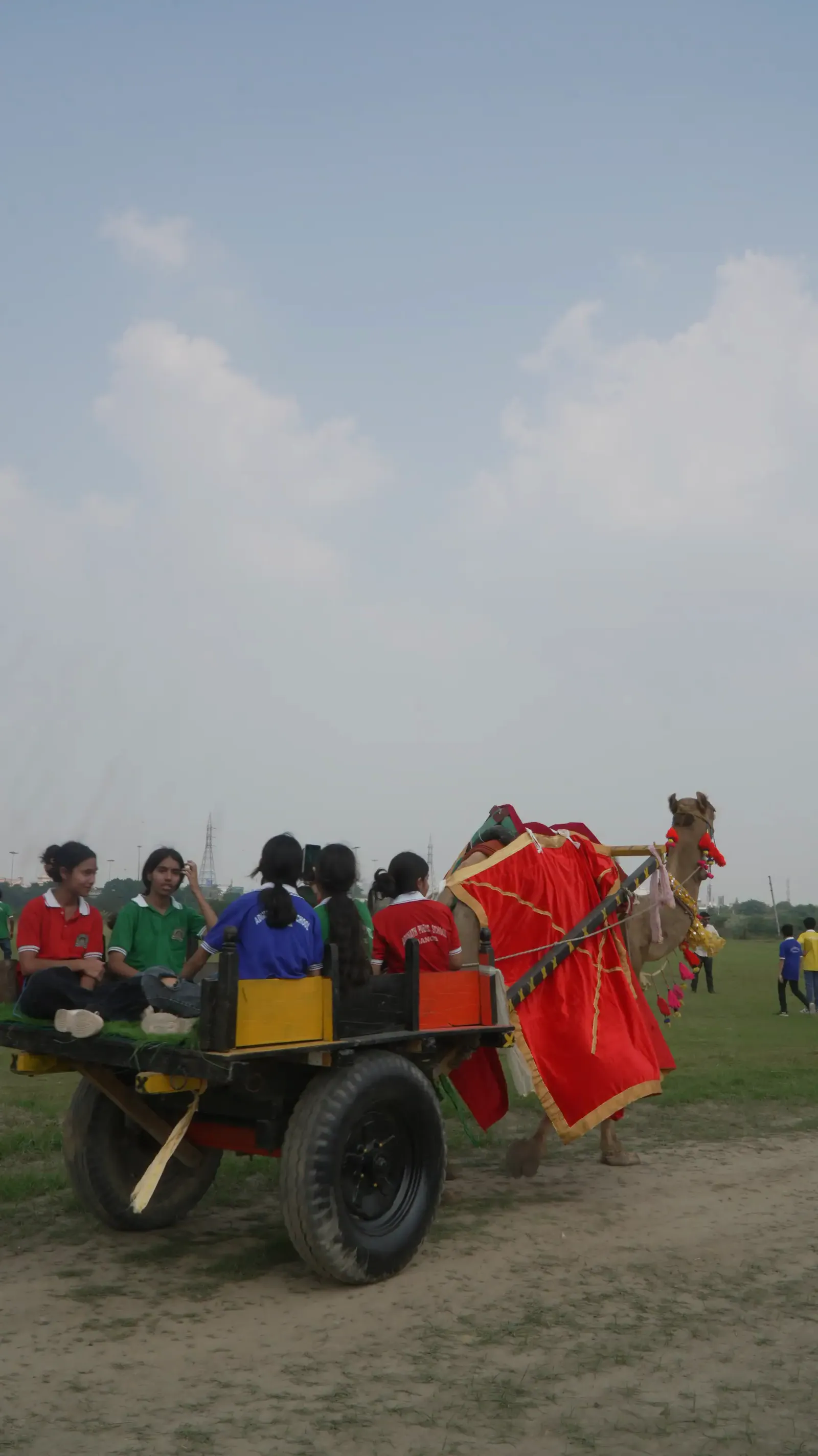 Team enjoying the tractor ride on a corporate outing in Delhi NCR