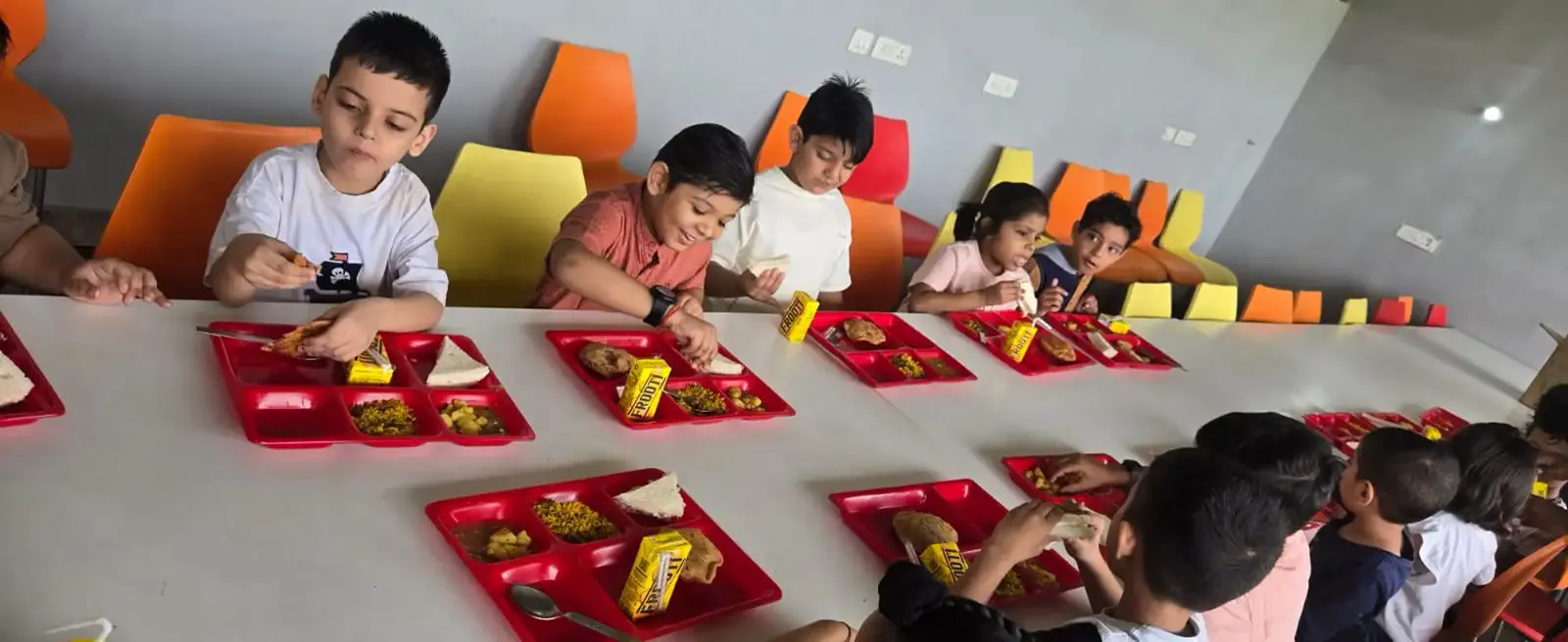 Group buffet lunch served at the Veda Adventures in-house cafeteria
