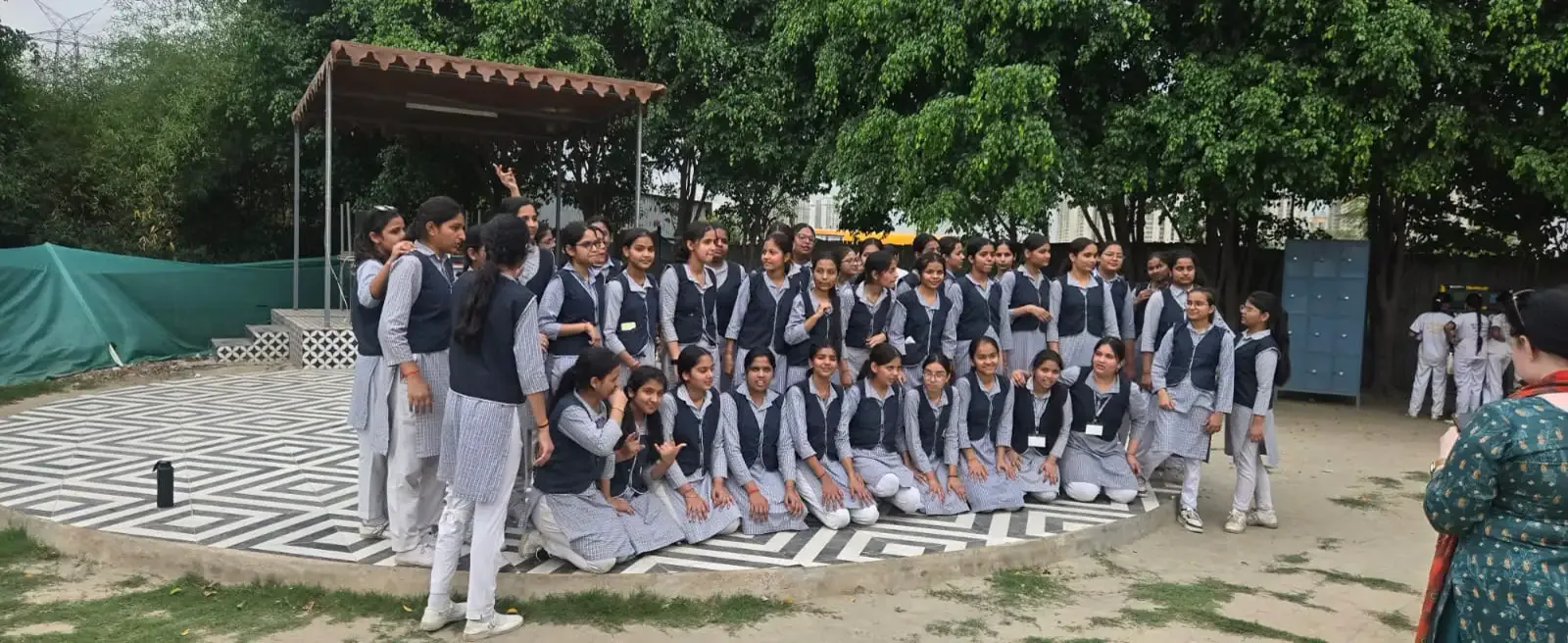 School group on a day trip at Veda Adventures Park near Delhi