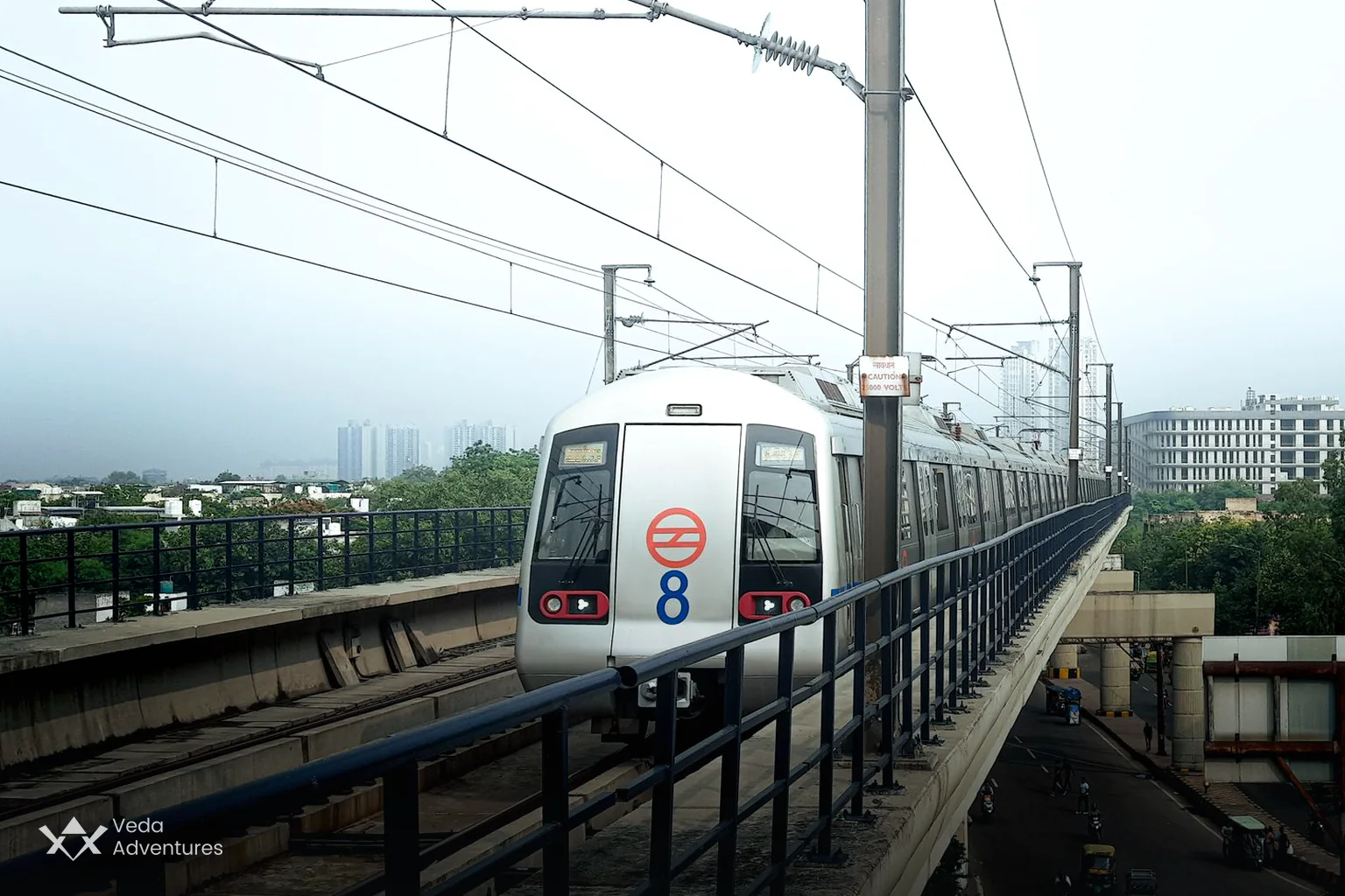 Noida Metro Aqua Line train approaching a station