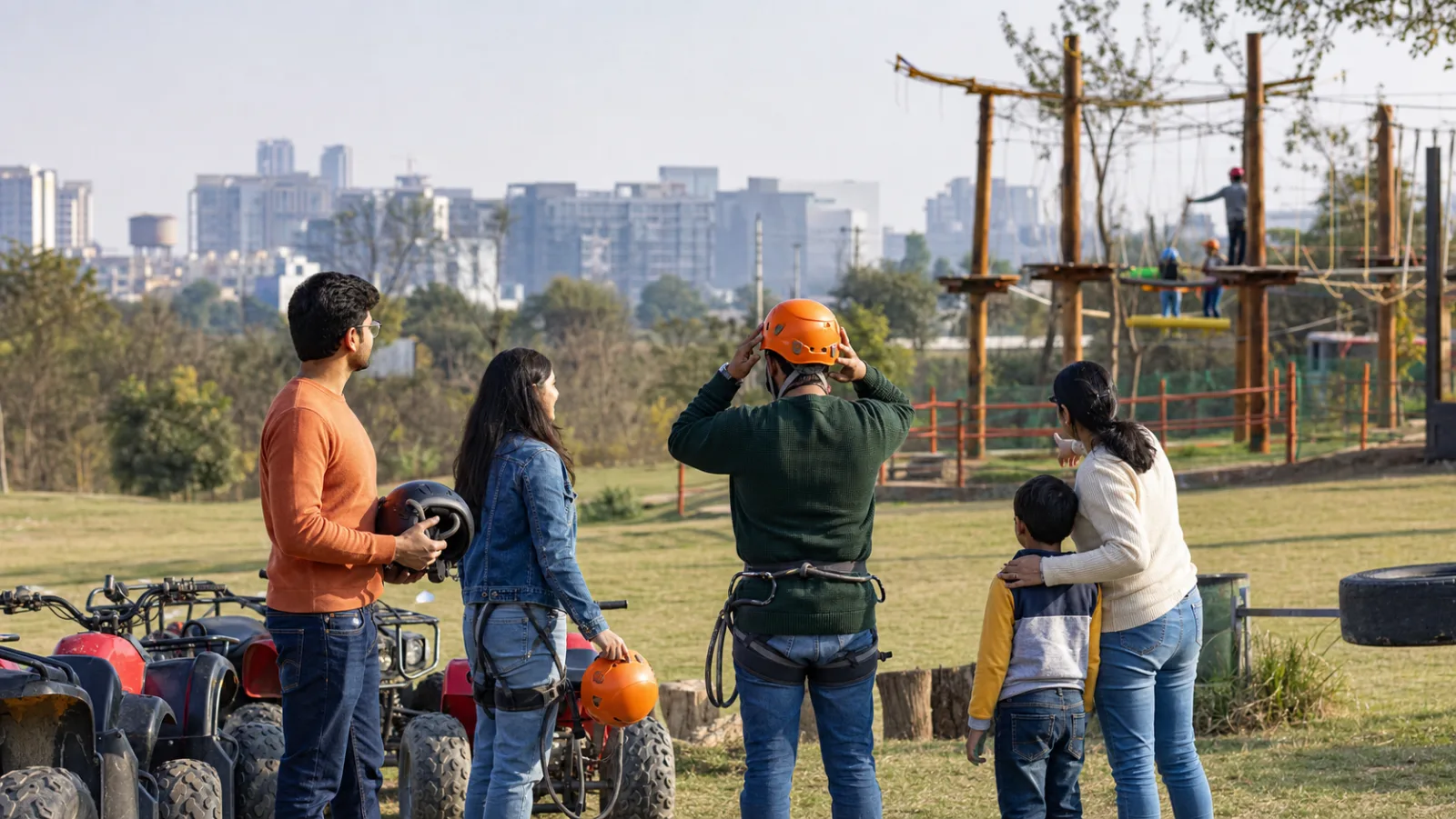 Friends and family preparing for outdoor activities near Greater Noida