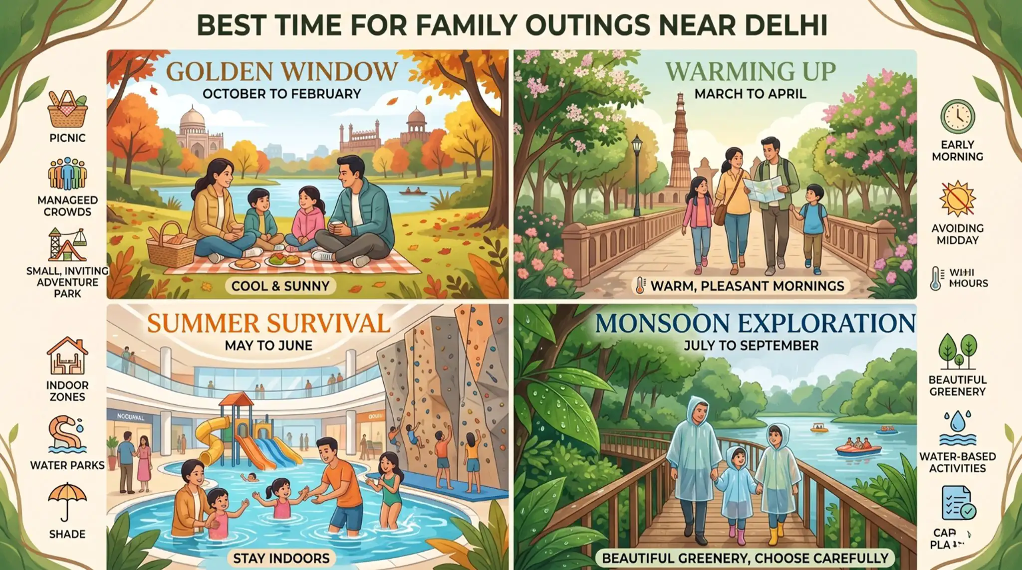 Best time of year for family outings near Delhi